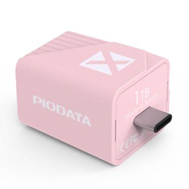 Imagem de Piodata Backup em bastão de foto para iPhone: 1 TB certificado pela Apple MFi iXflash Cube rosa - Armazenamento de backup automático USB tipo C, pen drive para iPad/Android/telefone