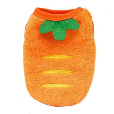 Imagem de Petitebella Suéteres de lã de cenoura para cães (laranja, pequeno)