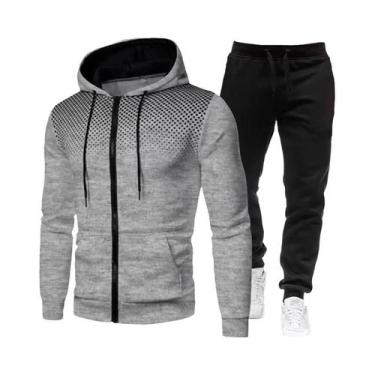 Imagem de Conjunto Esportivo Casual Masculino Com Estampa, Moletom Com Capuz E Z