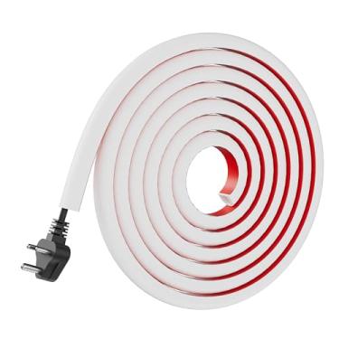 Imagem de GCJUYA Escondedor de cabos para TV montada na parede, capa de cabo de 197 polegadas com abertura lateral, gerenciamento de pista de fio de silicone flexível, organizador de cabos autoadesivo, canal