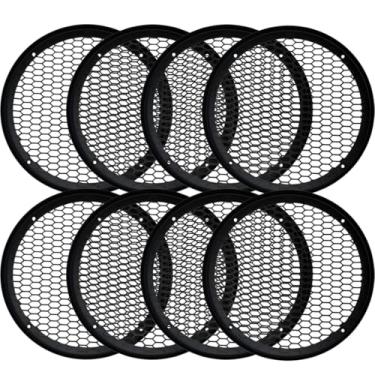 Imagem de Bass Rockers Capa de grade protetora de malha de colmeia resistente de 16,5 cm, ajuste universal para alto-falantes de porta de áudio de carro de 16,5 cm e caixas personalizadas, preto fosco, suporte