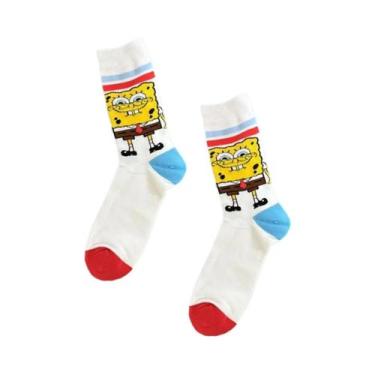 Imagem de 1/4 pares de meias altas de malha fofas de desenho animado unissex - P