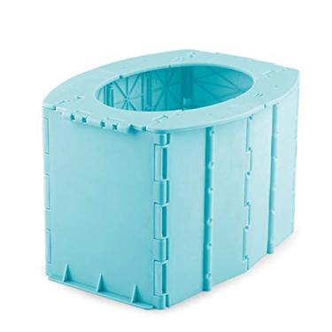 Imagem de Semme Vaso Sanitário Dobrável Portátil, Plástico ABS, Design Oval Ergonômico Leve para Crianças, Uso Interno e Externo, Com Assento de Armazenamento Compacto e Dobrável para (Céu azul)