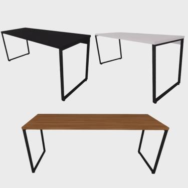 Imagem de Mesa Escrivaninha Diretor Estilo Industrial Escritório Computador Camaleão 180cm