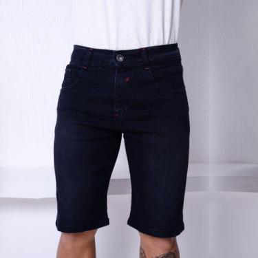 Imagem de bermuda Jeans Marmorizada Black com Estilo Tradicional Slim - Ss Jeans