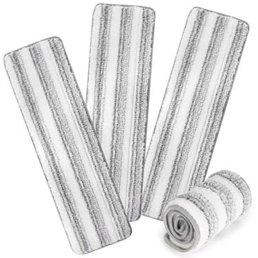 Imagem de AmaVins Pacote com 3 almofadas de limpeza de microfibra para esfregão Bona, almofadas reutilizáveis de microfibra para esfregão de 45 cm, almofadas de limpeza de substituição de piso de madeira,