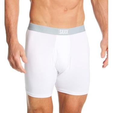 Imagem de SAXX Underwear Co. Cueca boxer masculina com bolsa, ultra macia, branca, pequena