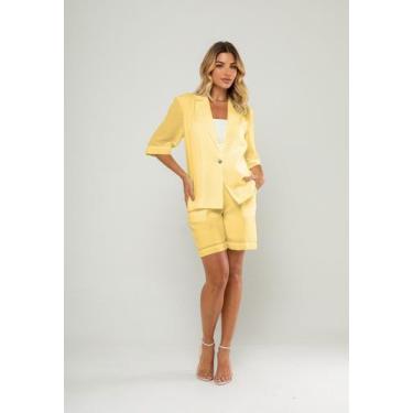 Imagem de Conjunto Blazer Com Bermuda Amarelo Salvatore, P