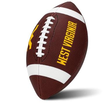 Imagem de Franklin Sports West Virginia Mountaineers Kids NCAA Youth Football - Bolas de futebol juvenil oficial da equipe universitária com logotipos de times para crianças - Bola de PVC tamanho júnior -