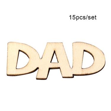 Imagem de 15pcs conjunto Sinal de Mesa Madeira DAD no Estilo Vintage Rústico Ornamentos Placa Decoração para Casamento e Festas DIY