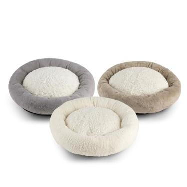 Imagem de Cama para cachorro Redonda 50 cm x 50 cm Caminha Pet Pelucia Nuvem Macia Cães Gatos (Neutro)