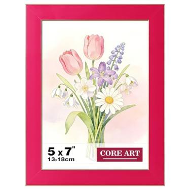 Imagem de CORE ART Porta-retrato 12 x 18 cm, rosa vermelha, 12 x 18 cm, moldura colorida com acrílico HD, tela de parede ou mesa