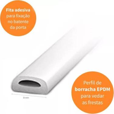 Imagem de Borracha Veda Fresta Adesivo tipo D 4mmx9mm -6 Metros Comfort Door