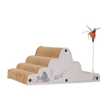 Imagem de WeiLaiKeQi Arranhador para Gatos em Papelão Ondulado Multifuncional, Prático, ao Desgaste, Brinquedo para Arranhar e Escalar para Gatos, Style a