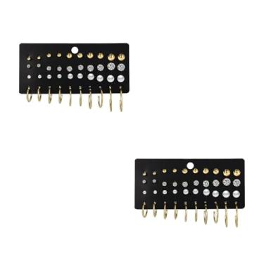 Imagem de Conjunto de 40 pares de brincos de pérola de cristal para mulheres e homens, prata e ouro para presentes de Natal