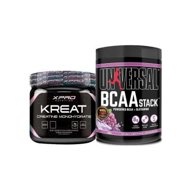 Imagem de Kit Creatina Monohidratada 300g Xpro + BCAA Stack 250g - Universal-Unissex