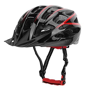 Imagem de KIMISS Capacete de Bicicleta Ultraleve Ajustável para Homens e Mulheres – Capacete de Ciclismo Seguro e Elegante Com 28 Orifícios de Ventilação e Proteção de Espuma EPS (Preto Vermelho)