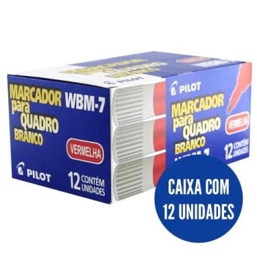 Imagem de CX Caneta quadro branco recarregável vermelho WBM-7 c/12 Pilot