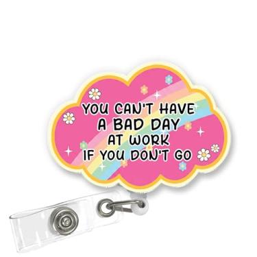 Imagem de ULTRAVUTT You Cant Have A Bad Day at Work If You Dont Go Porta-crachá retrátil com clipe jacaré para enfermeiras, equipe médica, escritório, local de trabalho