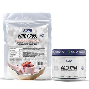Imagem de Kit Whey Protein 70% Concentrado 450g + Creatina 500g Pure-Unissex
