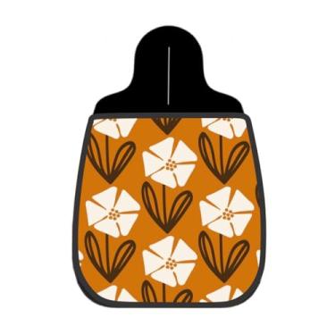 Imagem de Lixeira De Carro Organizador Lixinhocar Floral Retrô Mostarda