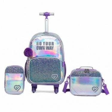 Imagem de Mochila Juvenil Yupe Grande Bolsa Resistente Lancheira Termica Estojo 27 Litros-Feminino