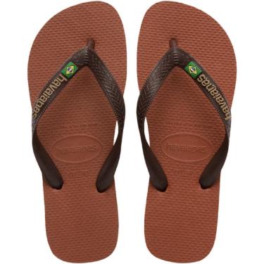 Imagem de Chinelo Masculino Havaianas Top Brasil Logo 4110850 Marrom-Masculino