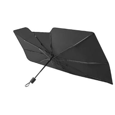 Imagem de Protetor Solar Automotivo Dobrável, Para-sol Portátil Preto com Isolamento Térmico, Retrátil Universal para Carro