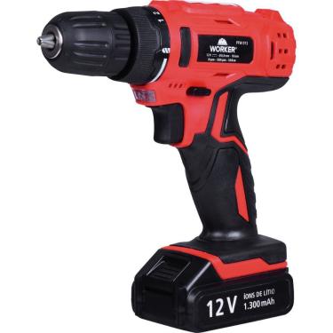 Imagem de Furadeira Parafusadeira 12v Bateria Bivolt 17pcs Worker