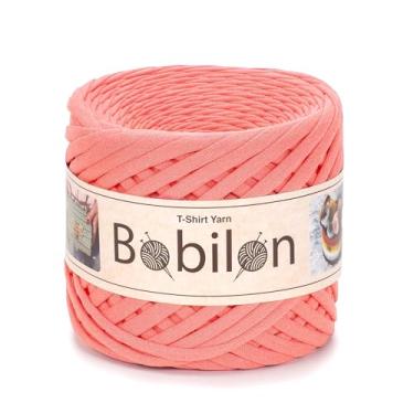 Imagem de Fio de camiseta de algodão 7-9 mm para crochê, tricô, macramê, artesanato DIY – Fita macia jersey, fio Fettuccini Zpagetti – Aprciot Crush