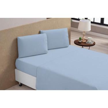 Imagem de Jogo De Lençol Casal 4 Peças Luxo Percal 100% Algodão - Jire Bordados,