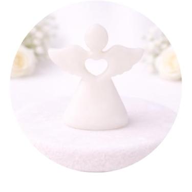 Imagem de Lembrancinha de Batizado, Anjo Branco com Coração, 15 Unidades