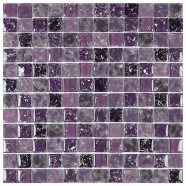 Imagem de Kit 1m² Pastilha de Vidro Ice 30cm X 30cm Lilás