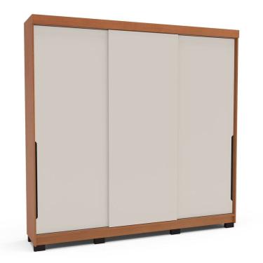 Imagem de Guarda-roupa 3 Portas Correr Madrid Creme/Freijó