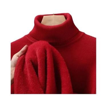 Imagem de Suéter Masculino De Gola Alta Slim Fit De Manga Longa Anti-Pilling De 