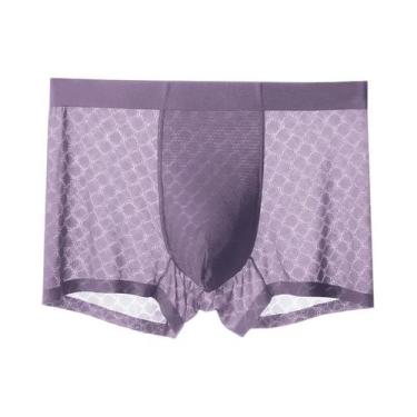 Imagem de Cuecas Boxer Masculinas De Seda Gelada, Finas, Respiráveis E Sem Costu