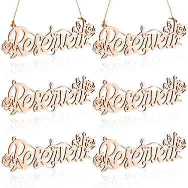 Imagem de 12un Conjunto de Placas Madeira para Reserva Assentos Cadeiras Casamento, Formato Rosa Estilo Rústico com Cordas Ideais para Bancos Igreja Restaurantes Cerimônias e Decoração Eventos