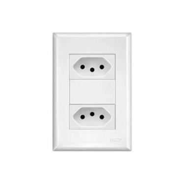 Imagem de Conjunto fame evidence com placa 2 tomada 10a 3890 branco 584800