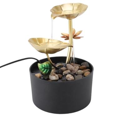 Imagem de TOPINCN Fonte de água de Mesa, Fonte de água Em Cascata Interna de 3 Camadas Com Luzes LED, Mini Cachoeira de Relaxamento para Decoração de Quarto, Ferro e Material Plástico, para Mesa