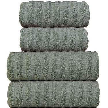 Imagem de Jogo de Toalhas Fio Penteado Gigante 4 Peças Super Macia (Verde)