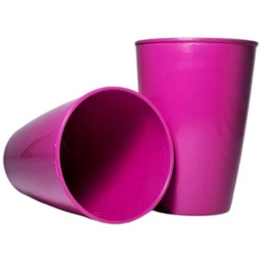 Imagem de Kit Copos Plásticos Reutilizáveis 350ml Econômicos | Copo Colorido para Festas, Churrasco e Eventos(30,ROSA PINK)