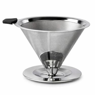 Imagem de Coador de Café Inox 101, Filtro Reutilizável em Aço Inoxidável, Malha Fina, Sustentável, Sem Papel, Premium