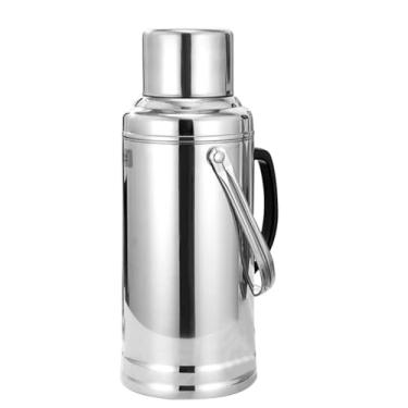 Imagem de Hemobllo Garrafa de água isolada de aço inoxidável de grande capacidade de 3,2 L, forro interno de vidro, isolado a vácuo para bebidas para academia em casa e acampamento