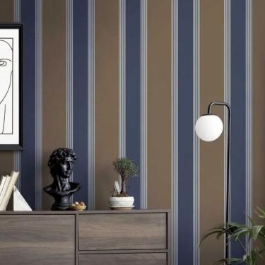 Imagem de Papel de Parede Thema Listrado Marrom 28879