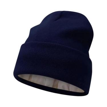 Imagem de Gorro Unissex De Inverno Em Tricô Com Forro De Cetim, Quente E Com Pun