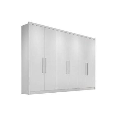 Imagem de Guarda Roupa Casal 6 Portas E 8 Gavetas Robust Plus Branco - Novo Horizonte