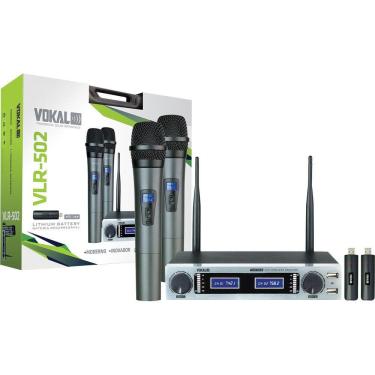 Imagem de Microfone De Mão Duplo Vlr-502 Cromado Vokal