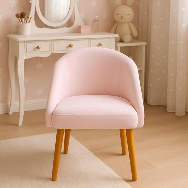 Imagem de Banqueta Poltrona Lua Rosa Bb Para Recepção Atendimento Penteadeira