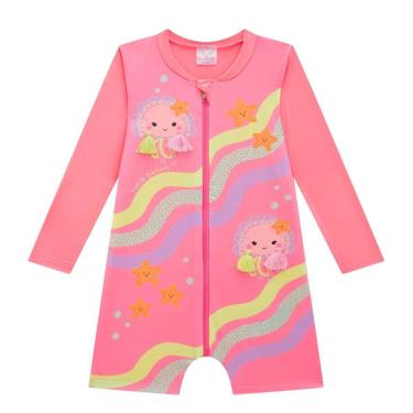 Imagem de Macacão Bebê Menina Bichos do Mar Proteção Uv 50+ Kukiê-Feminino