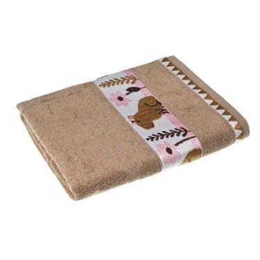 Imagem de Toalha de Banho Infantil Kids Avulsa Cavhome Algodão, Capivara Castanh